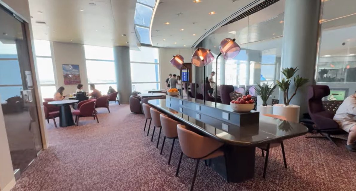 Las Vegas Capital One Lounge food and seating area for Venture X lounge access