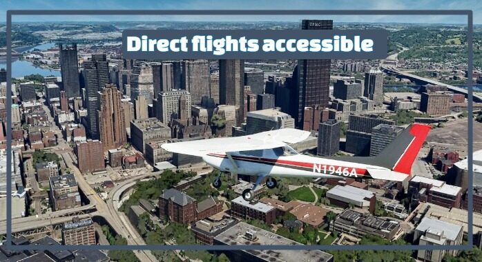 Accessible by air from Pittsburgh